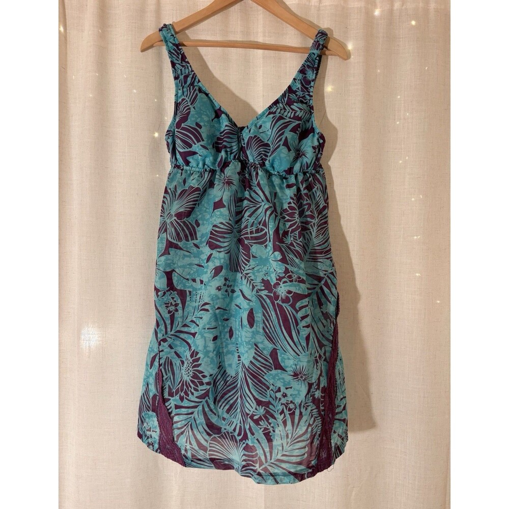 Kenneth Cole Reaction M Blue/Purple beach ocean vacation V-Neck Sundress, Size M